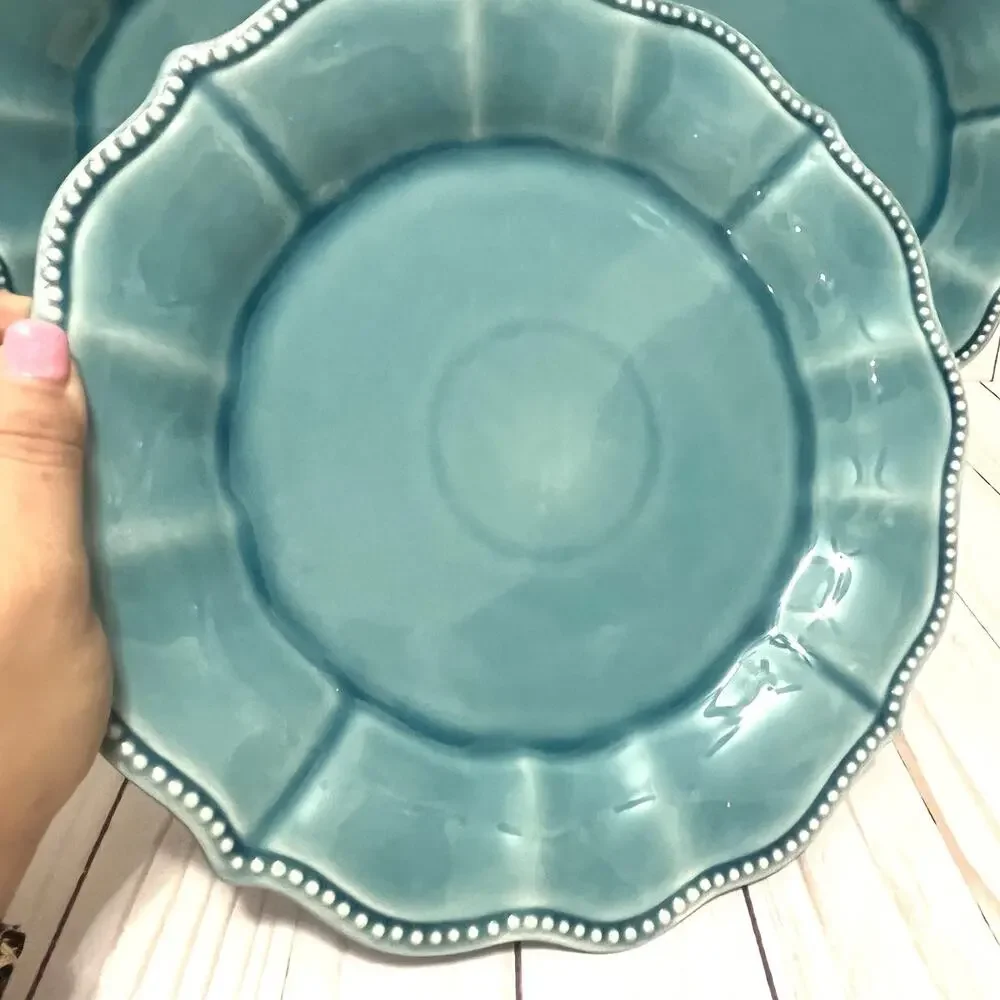The Pioneer Woman 3-10.5” Denim Dinner Plate Paige Stoneware Crackle Finish
